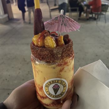 Marble Slab Creamery - mango chamoy - Ice Cream & Frozen Yogurt Near Me - Panama City Beach, Florida