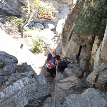 Hermit Falls - FINISH: view from the top going down the rocks - Hiking Near Me - Arcadia, California
