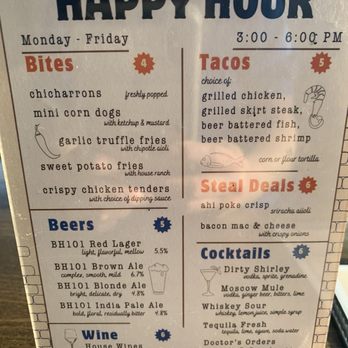 Barrelhouse 101 - Happy hour menu - American Near Me - Ventura, California Barrelhouse 101 - Happy hour menu - American Near Me - Ventura, California