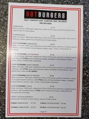 Menu photo 1 Hot burgers Clinton Township, MI Menu photo 1 Hot burgers Clinton Township, MI