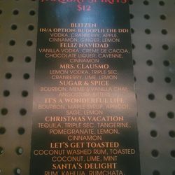 The Mill - Drink menu for the 2023 holiday pop-up bar Merry at the Mill