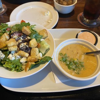 LongHorn Steakhouse - 7 pepper sirloin steak salad with lobster shrimp chowder. Both are awesome! $10.99! - Steakhouses Near Me - Idaho Falls, Idaho LongHorn Steakhouse - 7 pepper sirloin steak salad with lobster shrimp chowder. Both are awesome! $10.99! - Steakhouses Near Me - Idaho Falls, Idaho