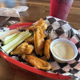 6 wings with blue cheese 6 wings with blue cheese