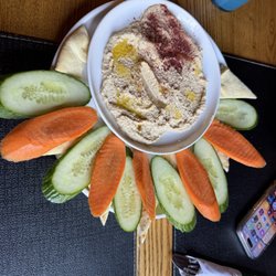 Kindred Spirits - Hummus dip, Impossible Burger and griddle pancakes