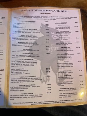 Menu photo 1 Doc's Stadium Jefferson, IA