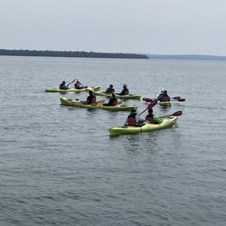 Apostle Islands Kayak - Everybody in the water.