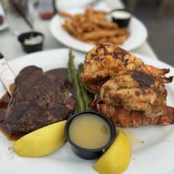 Woody's Wharf - Steak and lobster extra lobster tail total $54 unbeatable