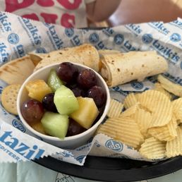 Kids plate.  Free on the weekends. But just the right size.