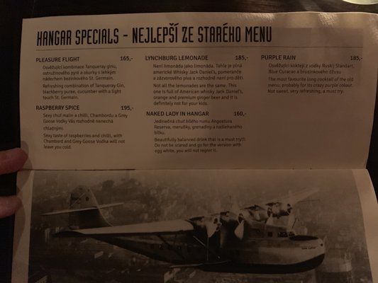 Menu photo 8 Hangar Bar Praha Prague, PR Menu photo 8 Hangar Bar Praha Prague, PR