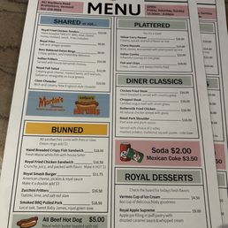 Royal Diner Menu Royal Diner Menu