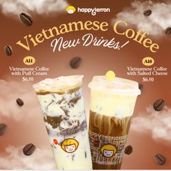 Happy Lemon - Did someone say coffee? Visit us and treat yourself to a new delicious combo: bold Vietnamese coffee with puff cream or salted cheese.