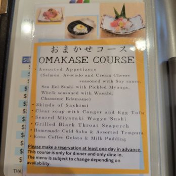 Rinka - Omakase course menu - Japanese Near Me - Honolulu, Hawaii