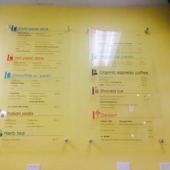 Happiness Cafe - Menu. Taken 8/20/14. - Ice Cream & Frozen Yogurt Near Me - San Jose, California