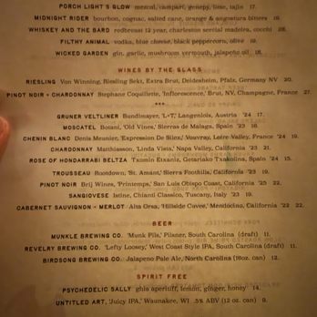 Lowland Tavern - The drinks menu - New American Near Me - Charleston, South Carolina