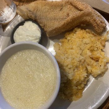 Cracker Barrel Old Country Store - Fish, Hashbrown Casserole and Grits - Southern Near Me - Shreveport, Louisiana Cracker Barrel Old Country Store - Fish, Hashbrown Casserole and Grits - Southern Near Me - Shreveport, Louisiana
