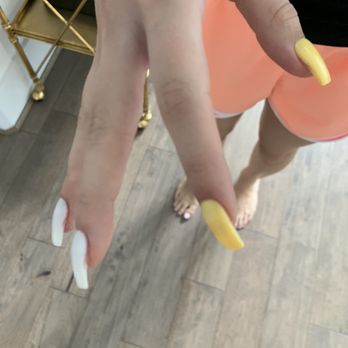 Nailology - Sides of other hand just as bad as the other. Thick nails and not coffin shape. - Nail Salons Near Me - Houston, Texas Nailology - Sides of other hand just as bad as the other. Thick nails and not coffin shape. - Nail Salons Near Me - Houston, Texas