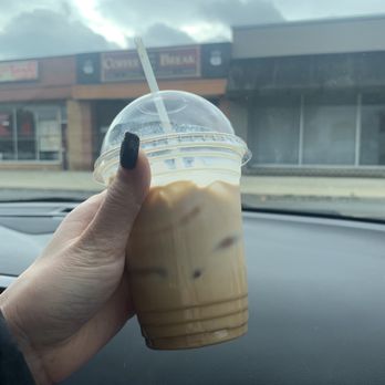 Coffee Break Cafe - Spotted Owl Latte (Cold over ice) -- Toasted marshmallow, vanilla, hazelnut - Cafes Near Me - Eastpointe, Michigan
