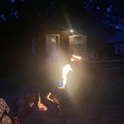 Lake George Bear's Den Cabins - Nice campfire at the cabin