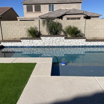 Fireside Pools - Brand new pool with three sheer decent water feature - Landscape Architects or Designers Near Me