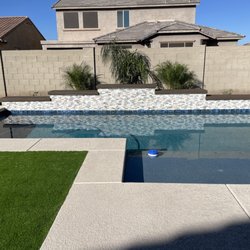 Fireside Pools - Brand new pool with three sheer decent water feature