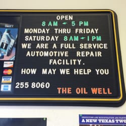 The Oil Well Automotive - Hours