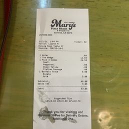 The bill, not too bad