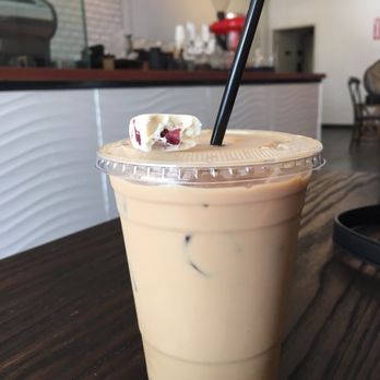 Regent Coffee - Iced almond latte with a delicious, complimentary homemade nougat made by the owner's wife! - Coffee & Tea Near Me - Glendale, California