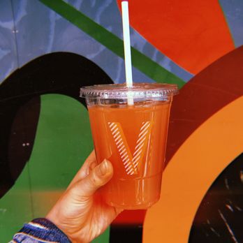 CAVA - Blood orange ginger drink with unsweetened jasmine tea - Mediterranean Near Me - Cambridge, Massachusetts