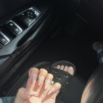 BE Nail Bar - Long triangle French square - Nail Salons Near Me - Seminole, Florida