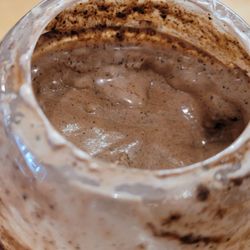 My Oreo Brownie Frosty Fusion looks like it has been sitting around for a few hours. Nope, this is how it was given to me.