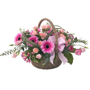 April Flowers - Pink Basket - Florists Near Me - Dublin, D