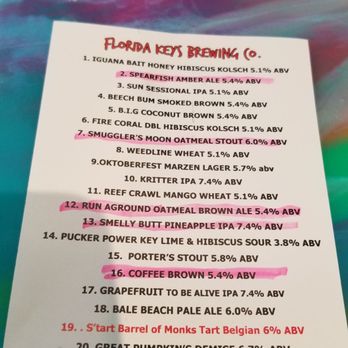 Florida Keys Brewing - Menu - Breweries Near Me - Islamorada, Florida