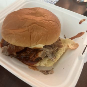 AJ's Burgers - Pulled Pork Burger - small but good - Burgers Near Me - New Rochelle, New York