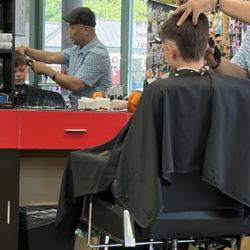 Twin Arch Barber & Stylists - My grandson getting hair cut from the Owener pj very good place convenient location