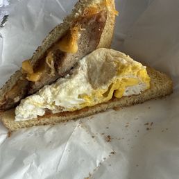 Sausage egg and cheese sandwich.