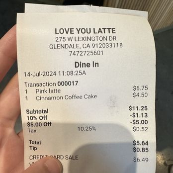 Love You Latte - Discount for playing Pokemon Go! (Thanks Bernard!) IG: @ammysalamii - Breakfast & Brunch Near Me - Glendale, California