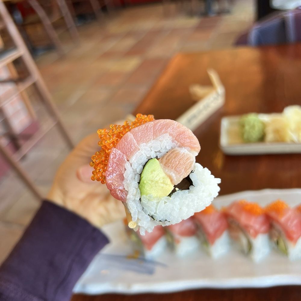 Kuriya Japanese Kitchen - Kuriya Roll was so good! Salmon toro, hamachi, avocado topped with Bluefin Toro - Sushi Bars Near Me - Albany, California Kuriya Japanese Kitchen - Kuriya Roll was so good! Salmon toro, hamachi, avocado topped with Bluefin Toro - Sushi Bars Near Me - Albany, California