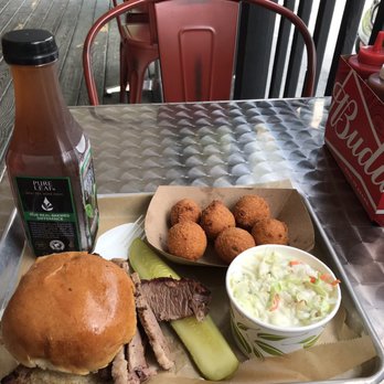 Smokehaus - Brisket Sammy, cole slaw, hush puppies - Smokehouse Near Me - Amherst, New Hampshire Smokehaus - Brisket Sammy, cole slaw, hush puppies - Smokehouse Near Me - Amherst, New Hampshire
