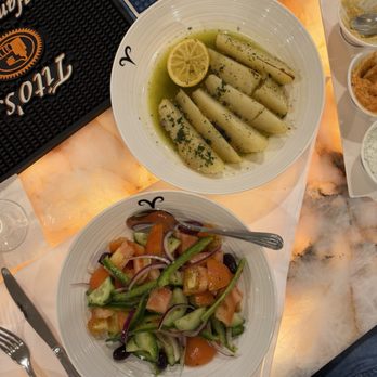 Krios - Greek salad n feta and lemon potatoes (not on the menu) - Mediterranean Near Me - Bloomingdale, New Jersey