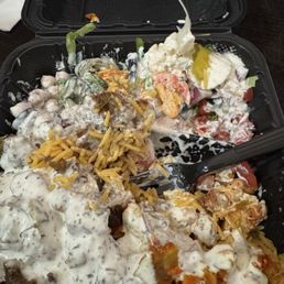 Chicken and lamb over rice Chicken and lamb over rice