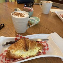 Tilly's Eatery - Egg salad croissant w chai tea