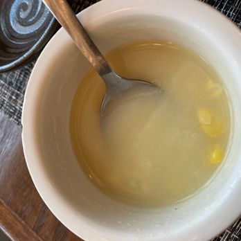 Cafe Ile - Corn soup (a pleasant complimentary appetizer) - Sushi Bars Near Me - McLean, Virginia
