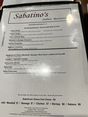 Menu photo 1 Sabatino's Italiano Apex, NC Menu photo 1 Sabatino's Italiano Apex, NC