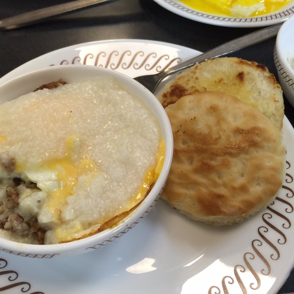 Waffle House - Augusta - $5 sausage grits and sunny side egg( special request) with biscuit. - Diners Near Me - Augusta, Georgia Waffle House - Augusta - $5 sausage grits and sunny side egg( special request) with biscuit. - Diners Near Me - Augusta, Georgia