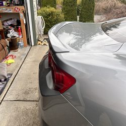 NW Autobody - Paint matching wife's shark fin for her new Camaro