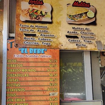 Taqueria El Bebe - These prices can not be beat! Cash ONLY! - Tacos Near Me - Bell, California
