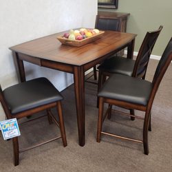 Thornton House Furniture & Interior Design - High top table and chairs, leaf included