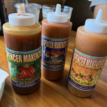 Spencer Makenzie's - What's your spice level, these sauces will take care of that. - Seafood Near Me - Camarillo, California Spencer Makenzie's - What's your spice level, these sauces will take care of that. - Seafood Near Me - Camarillo, California