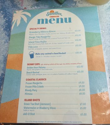 Menu photo 1 The Sandbox Corpus Christi, TX Menu photo 1 The Sandbox Corpus Christi, TX