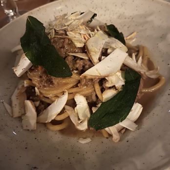 Bar Corso - Pasta with Bolognese sauce and pine mushrooms - Wine Bars Near Me - Vancouver, British Columbia
